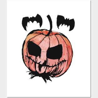 Pumpkin King Black Outline Posters and Art